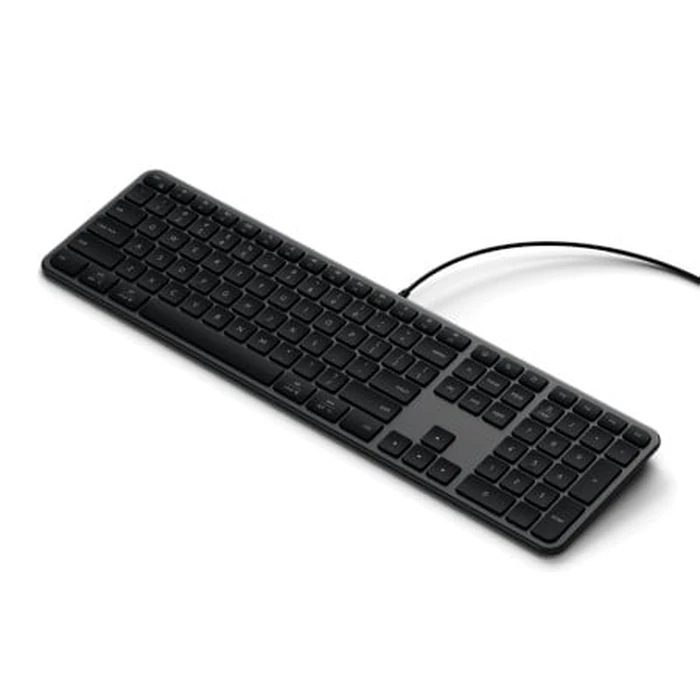 Satechi Slim LX3 Wired USB-A Keyboard with Numeric Layout, USB-C, and Mac/Windows Mode Switch (space black)