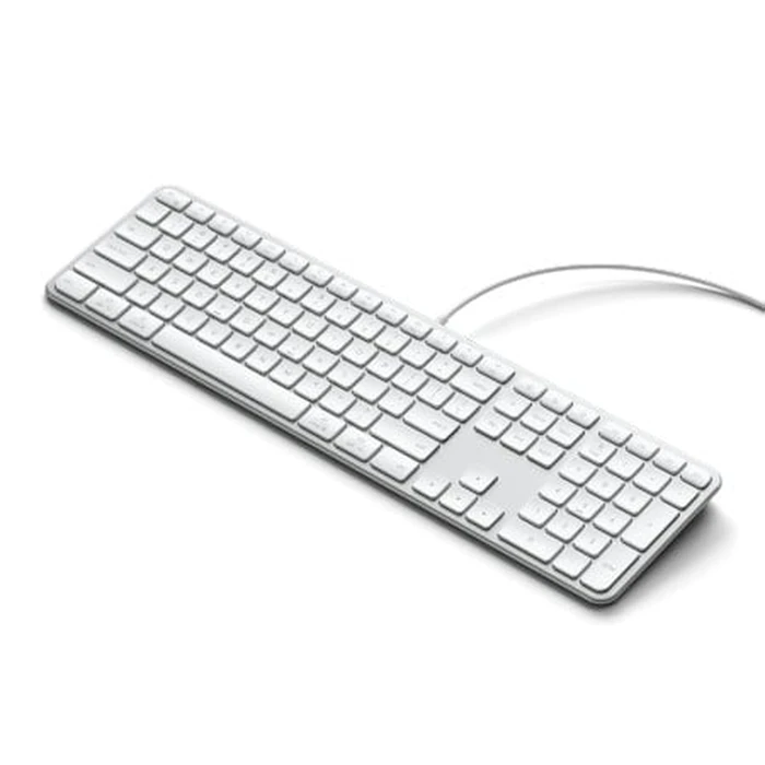 Satechi Slim LX3 Wired USB-A Keyboard with Numeric Layout, USB-C, and Mac/Windows Mode Switch (silver)