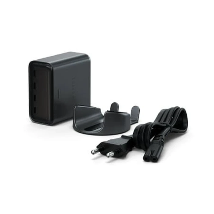 Satechi ChargeView GaN 140W Wall Charger with Display, 4xUSB-C (space black)