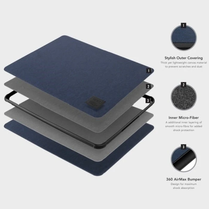 UNIQ Dfender Sleeve 16" charcoal black