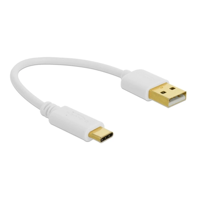 Αντάπτορας USB Delock σε Type-C 85355, 3A, 22AWG, 0.15m, λευκό
