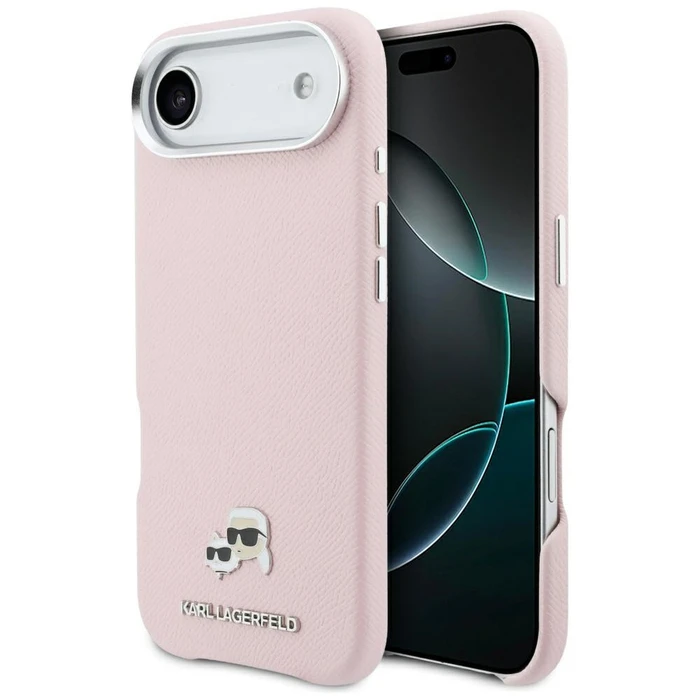 Karl Lagerfeld Karl & Choupette Head Pins Saffiano MagSafe Apple iPhone Air pink