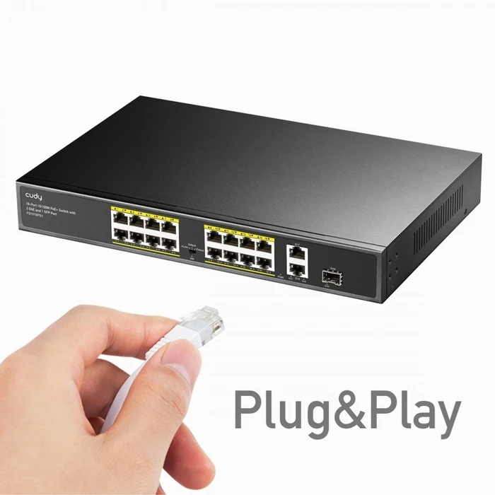 Network Switch Cudy Fs1018ps1 16xfe Poe+ 200w 1xsfp