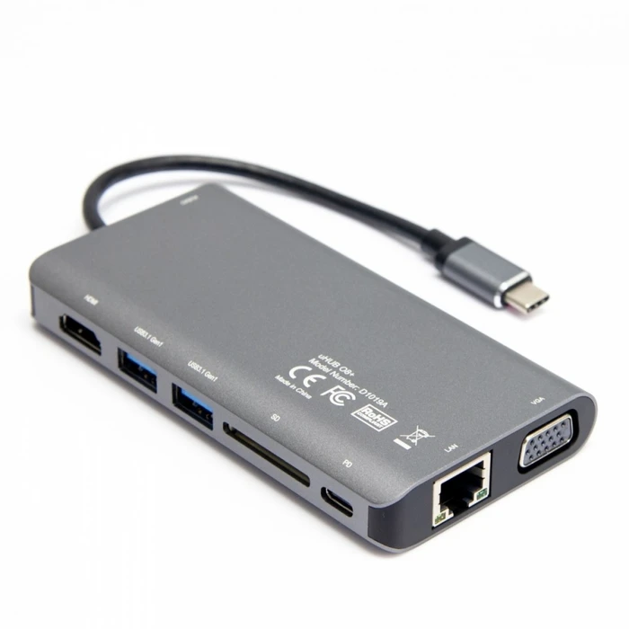 USB Hub Unitek 8-In-1 Usb-C 3.1; Pd 100w; D1019b