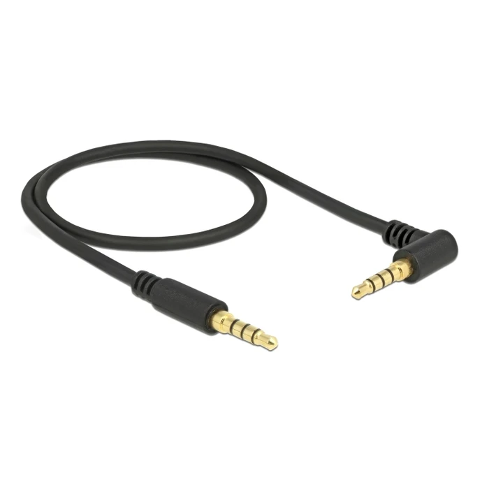 Καλώδιο Jack Stereo Delock Σε Jack Stereo 4pin 3.5mm 90° Μαύρο 0.5m