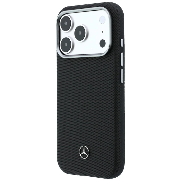 Mercedes Leather Semi Wrap Grill Pattern MagSafe Apple iPhone 17 Pro black