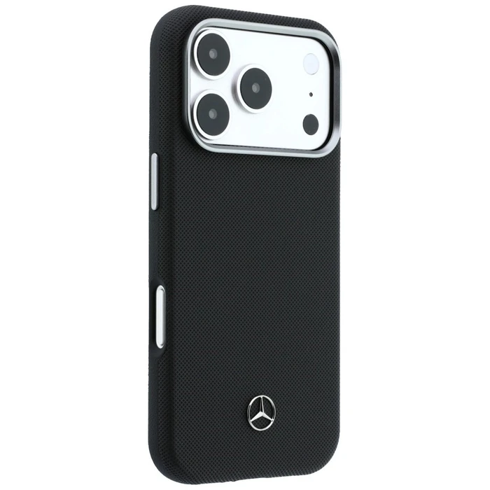 Mercedes Leather Semi Wrap Grill Pattern MagSafe Apple iPhone 17 Pro black
