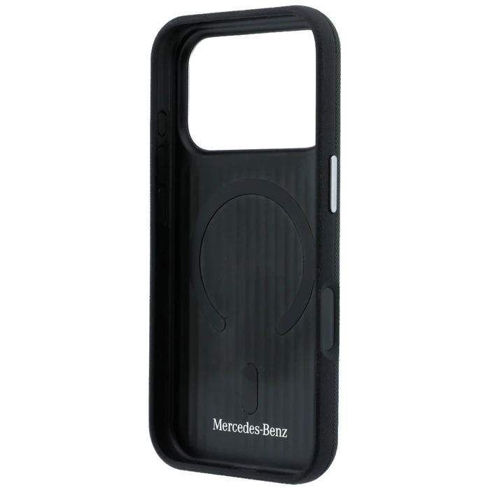 Mercedes Leather Semi Wrap Grill Pattern MagSafe Apple iPhone 17 Pro black