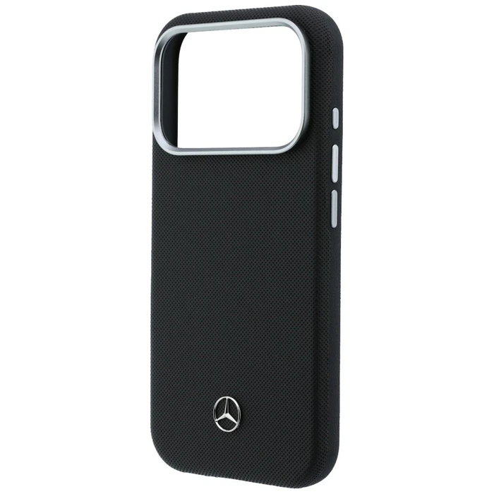 Mercedes Leather Semi Wrap Wood Effect MagSafe Apple iPhone 17 Pro Max black