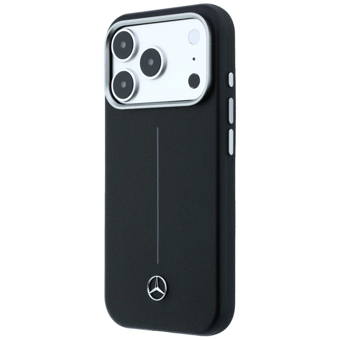 Mercedes Leather Semi Wrap Iconic Line MagSafe Apple iPhone 17 Pro black