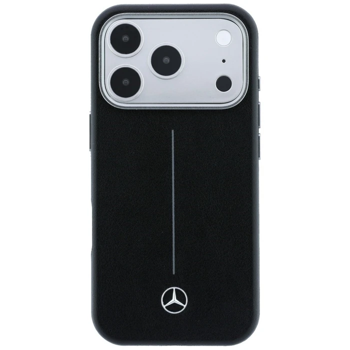 Mercedes Leather Semi Wrap Iconic Line MagSafe Apple iPhone 17 Pro black