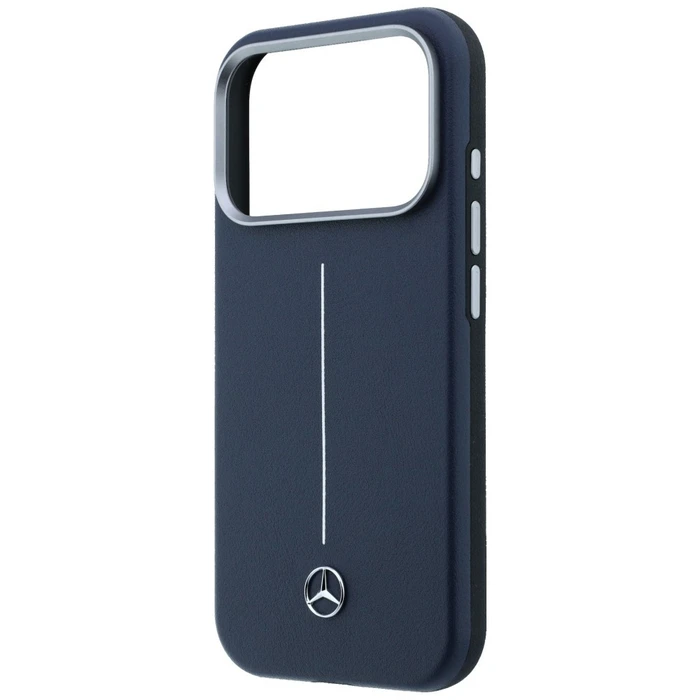 Mercedes Leather Semi Wrap Iconic Line MagSafe Apple iPhone 17 Pro navy blue
