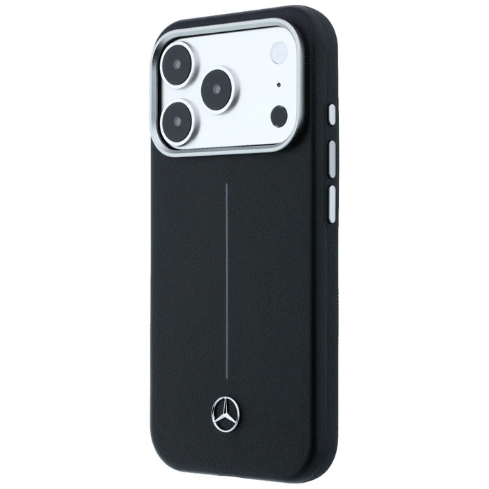 Mercedes Leather Semi Wrap Iconic Line MagSafe Apple iPhone 17 Pro Max black