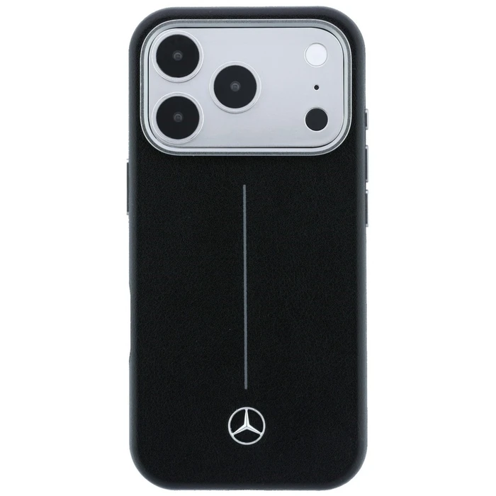 Mercedes Leather Semi Wrap Iconic Line MagSafe Apple iPhone 17 Pro Max black