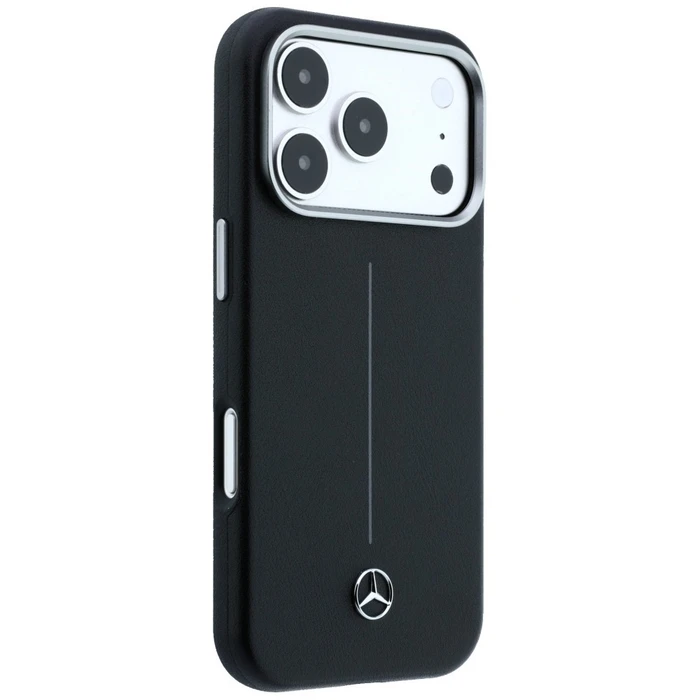 Mercedes Leather Semi Wrap Iconic Line MagSafe Apple iPhone 17 Pro Max black