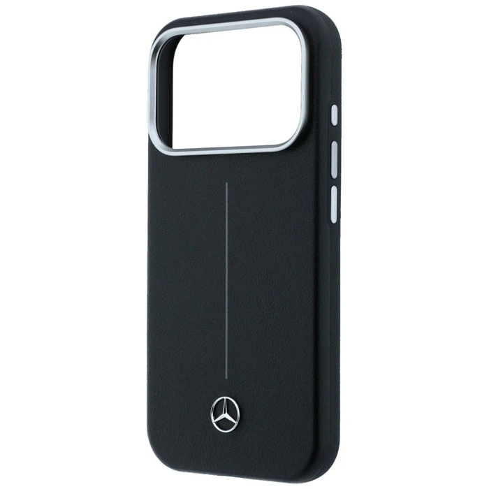 Mercedes Leather Semi Wrap Iconic Line MagSafe Apple iPhone 17 Pro Max black
