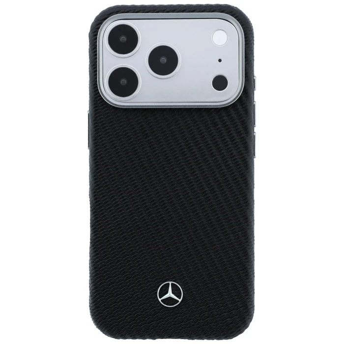 Mercedes Leather Semi Wrap Wood Effect MagSafe Apple iPhone 17 Pro Max black
