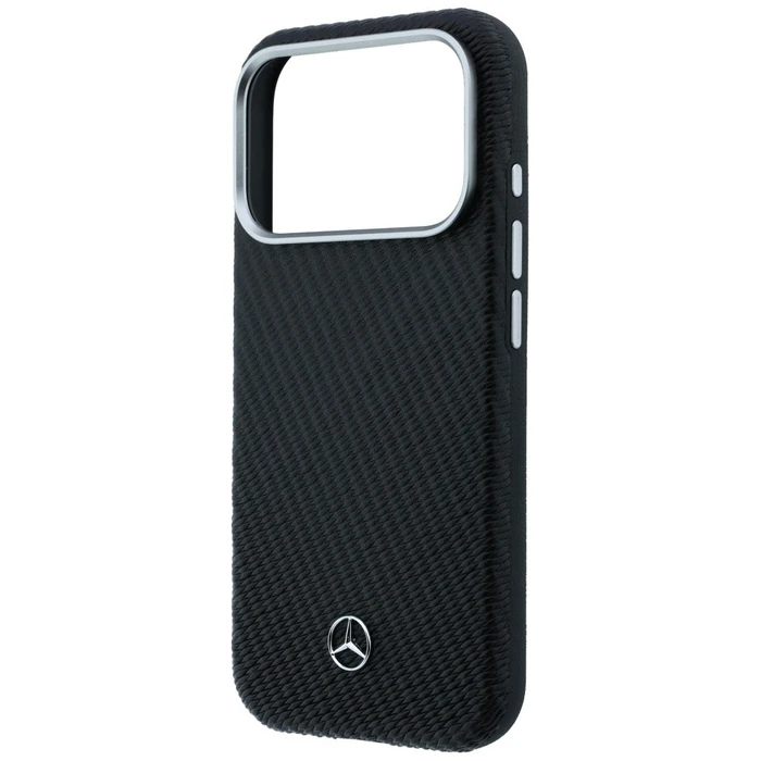 Mercedes Leather Semi Wrap Wood Effect MagSafe Apple iPhone 17 Pro Max black