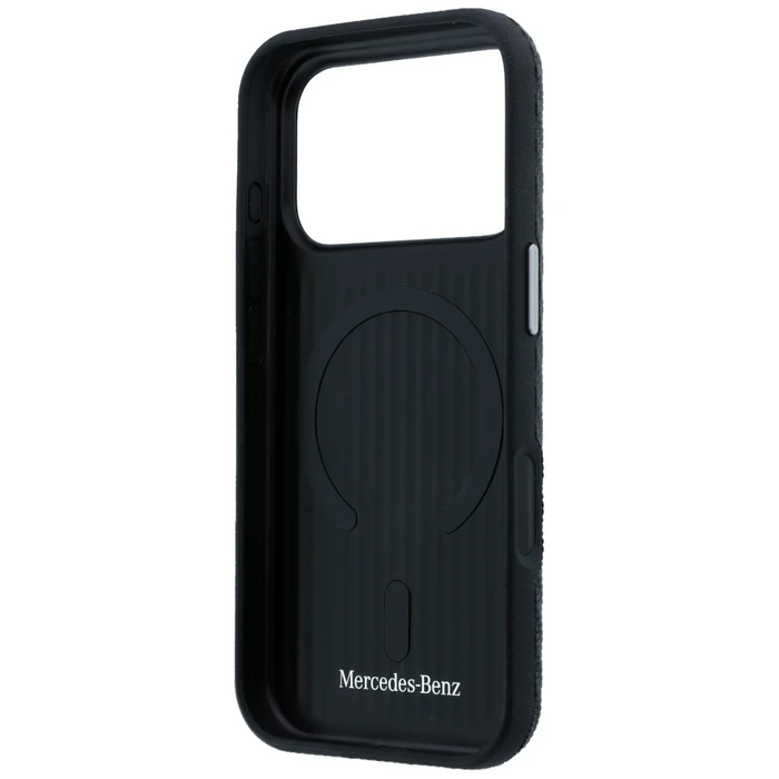Mercedes Leather Semi Wrap Wood Effect MagSafe Apple iPhone 17 Pro Max black