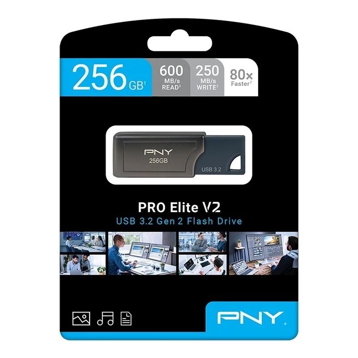 USB Flash 256 GB PNY Pendrive Usb 3.2 Pro Elite V2 P-Fd256prov2-Ge