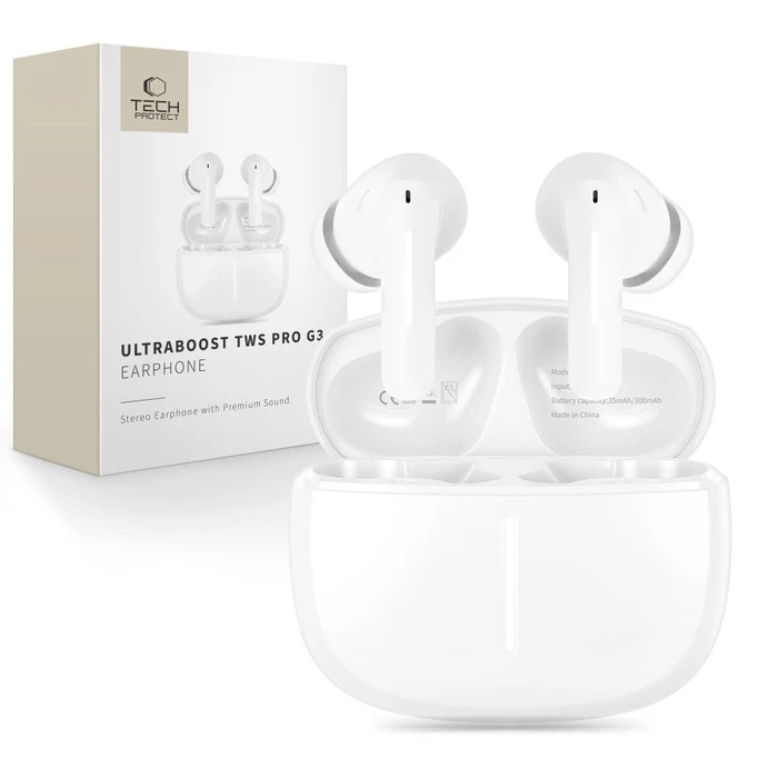 Tech-Protect Ultraboost TWS Earphone Pro G3 White