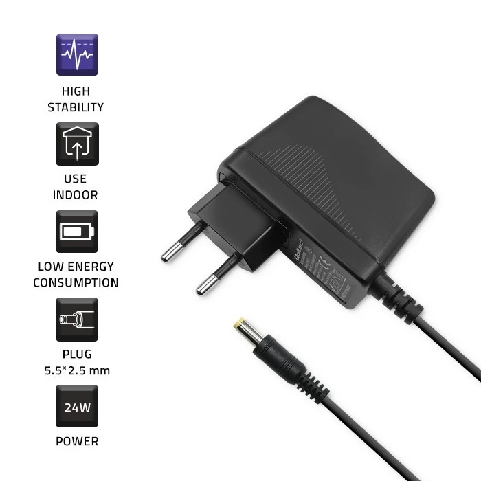 Τροφοδοτικό Laptop Qoltec Plug In 24w 12v, 2a, 5.5x2.5