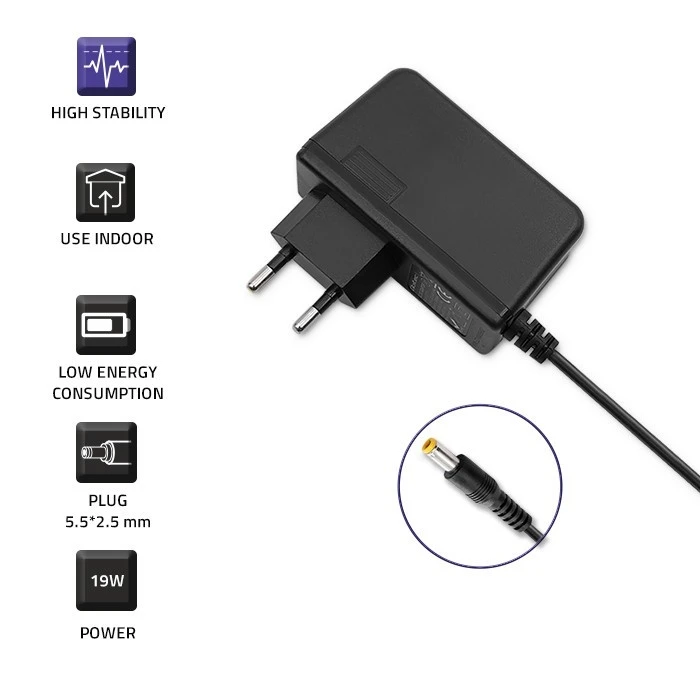 Τροφοδοτικό Laptop Qoltec Plug In 19w 9v, 2.1a, 5.5x2.5
