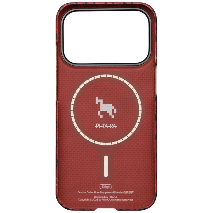 PITAKA Edge Case Happiness Rides In Apple iPhone 17 Pro Max cinnabar steed