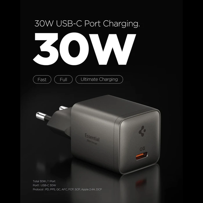 Spigen EE301EU-GAN Essential USB-C Network Charger 30W Gunmetal