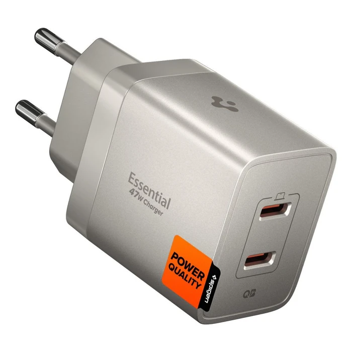 Spigen EE472EU-GAN Essential 2xUSB-C Network Charger 47W Natural Titanium