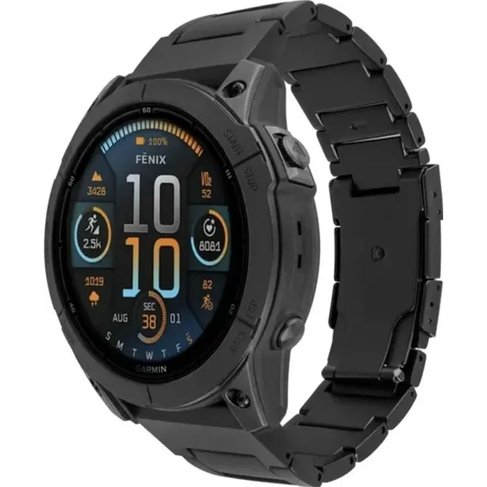 FIXED Titanium bracelet/strap for Garmin QuickFit 22mm, Black