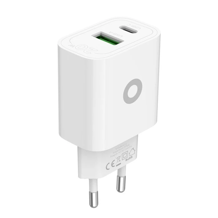 Φορτιστής Τοίχου Mobile Origin PD20W MO12 λευκό (1x USB-A + 1x USB-C)