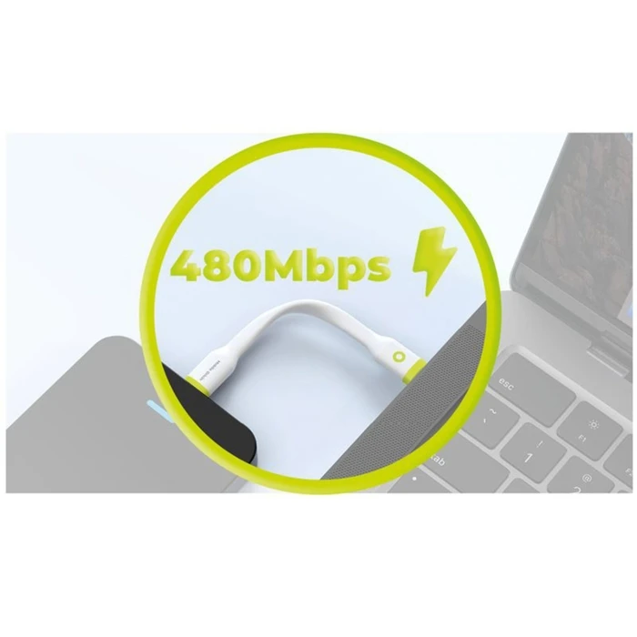 Καλώδιο Compact USB-C σε USB-C Mobile Origin 10 cm Λευκό