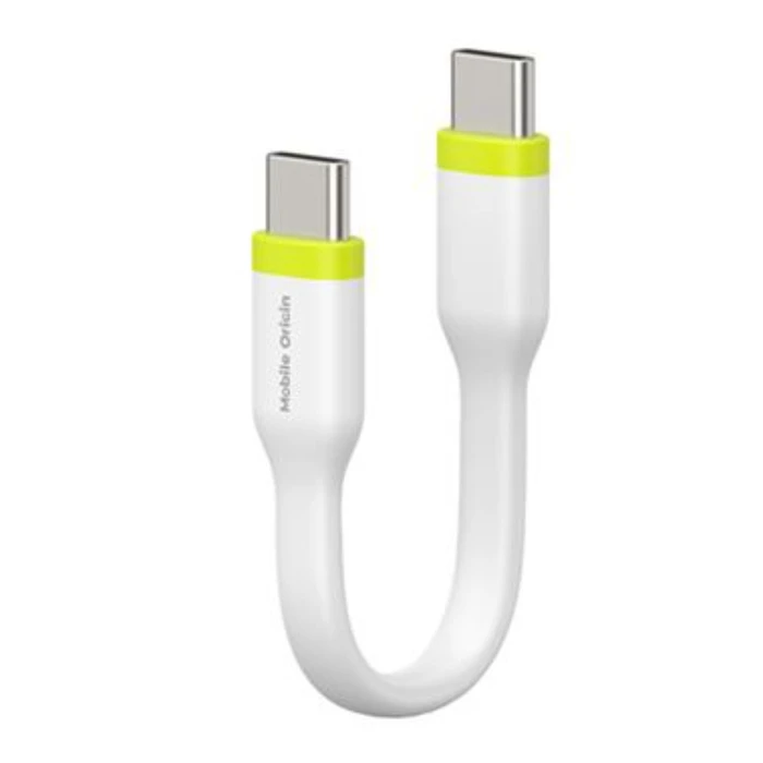 Καλώδιο Compact USB-C σε USB-C Mobile Origin 10 cm Λευκό