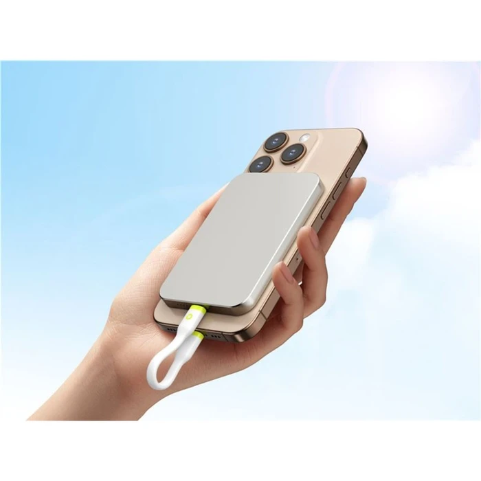 Καλώδιο Compact USB-C σε USB-C Mobile Origin 10 cm Λευκό