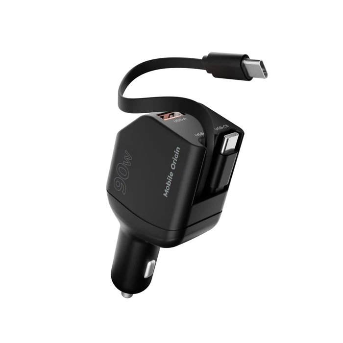 Mobile Origin Φορτιστής Αυτοκινήτου CA22 90W (USB-C + USB-A) με 2x καλώδια USB‑C 60 cm
