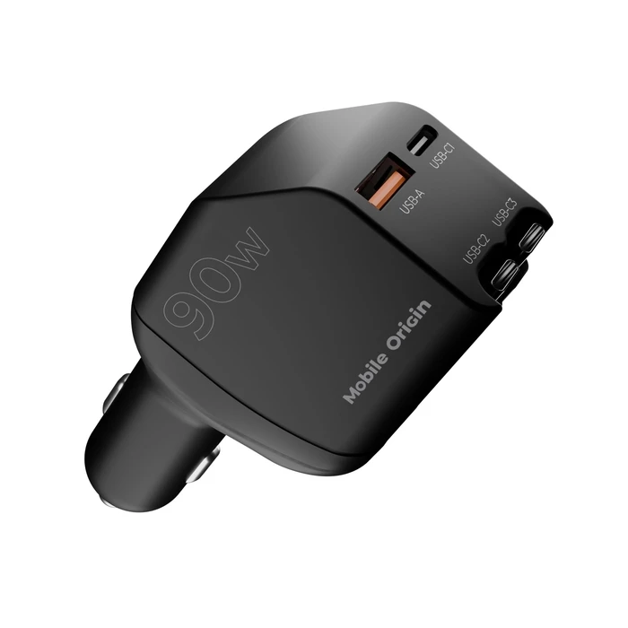 Mobile Origin Φορτιστής Αυτοκινήτου CA22 90W (USB-C + USB-A) με 2x καλώδια USB‑C 60 cm