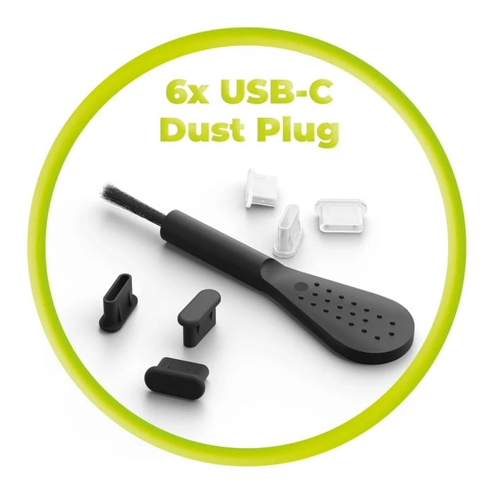 Mobile Origin USB-C Βύσμα Σκόνης με Βούρτσα CL1 Μαύρο/Διάφανο