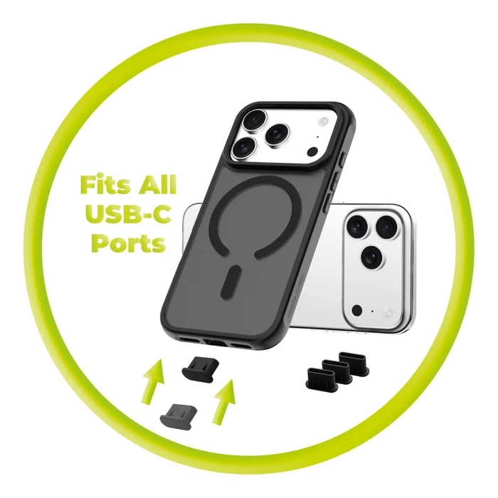 Mobile Origin USB-C Βύσμα Σκόνης με Βούρτσα CL1 Μαύρο/Διάφανο