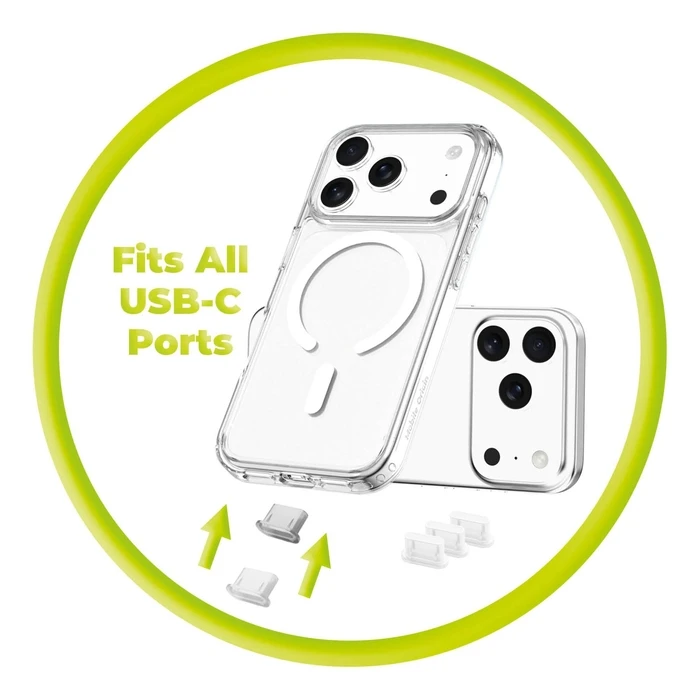 Mobile Origin USB-C Βύσμα Σκόνης με Βούρτσα CL1 Μαύρο/Διάφανο