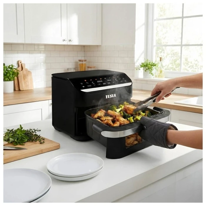 Tesla AirCook DualHeat QD575 XXL 10L Φριτέζα Αέρος Μαύρο
