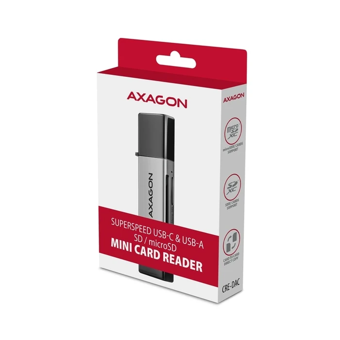 Card Reader Axagon Cre-Dac Usb Sd/Microsd Usba+