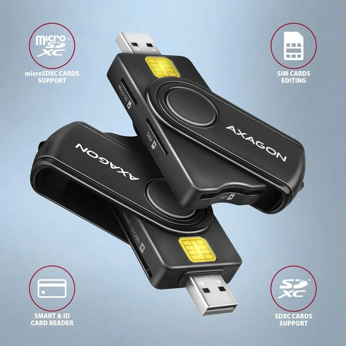 Card Reader Axagon Cre-Smp2a + Sd/Microsd/Sim