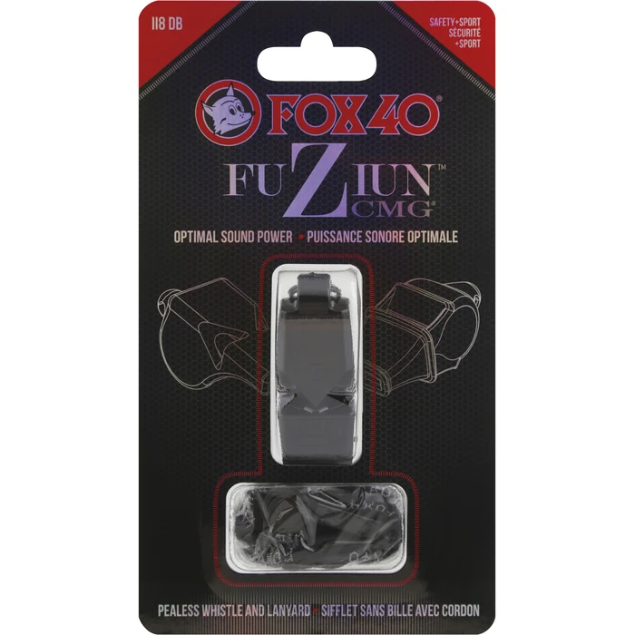 Σφυρίχτρα Fox40 FUZIUN CMG Μαύρη με Κορδόνι