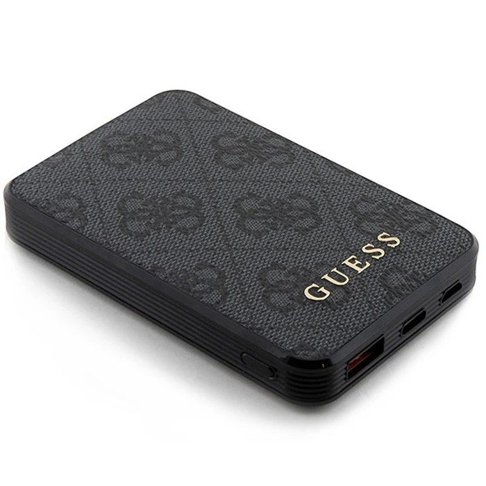Powerbank Guess GUPB5LP4GEGK 5000mAh 15W 4G Leather Metal Logo black