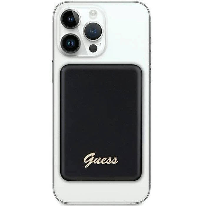 Induction Powerbank Guess GUPBM5ALGSGK 5000mAh 15W MagSafe Metal Script Logo black