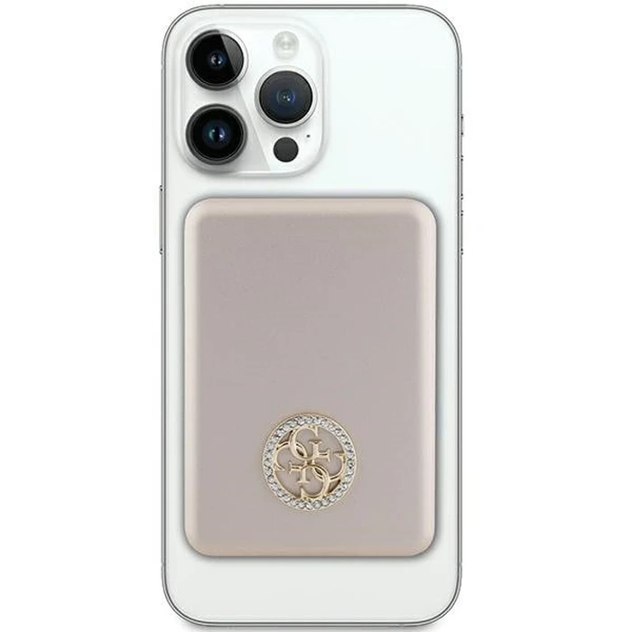 Induction Powerbank Guess GUPBM3AL4DMD 3000mAh 5W MagSafe 4G Strassed Metal Logo gold