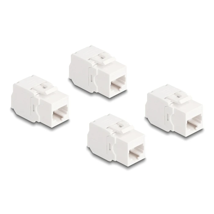 Keystone Module Delock 86051, Rj45 Σε Lsa, Cat.6A Utp, Λευκό, 4Τμχ