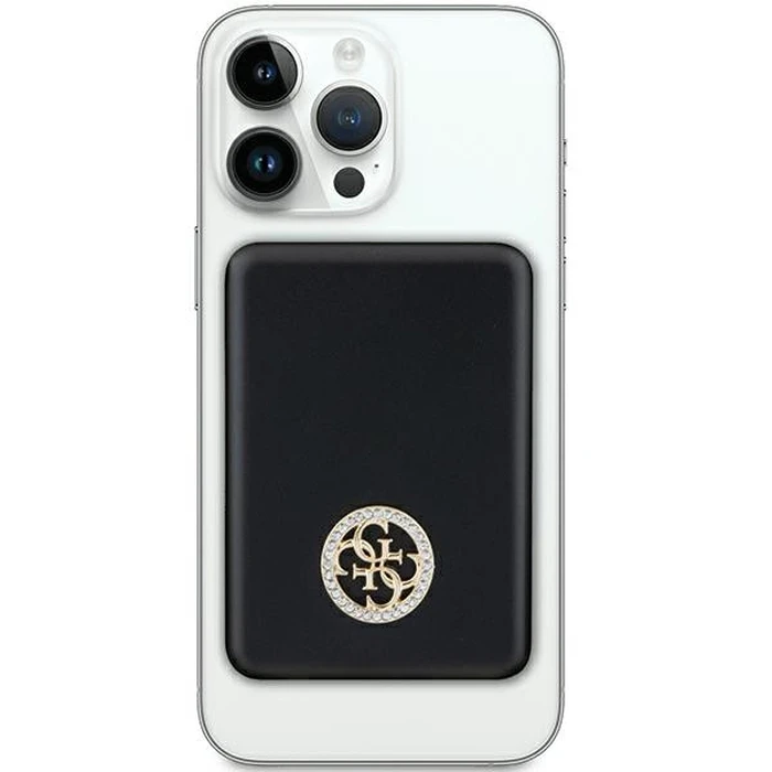 Induction Powerbank Guess GUPBM3AL4DMK 3000mAh 5W MagSafe 4G Strassed Metal Logo black