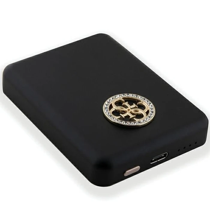 Induction Powerbank Guess GUPBM3AL4DMK 3000mAh 5W MagSafe 4G Strassed Metal Logo black